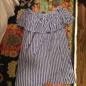 JCrew Blue and white striped bathing suit cover up